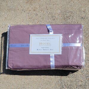 Hotel Fine Linens - 500TC King Sheet Set - Plum